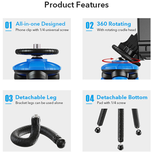 Trípode Flexible Tipo Gorilla Pod Apexel Gorillas 3K | Smartphone y Cámara Ligera - Imagen 3